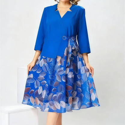 Elegant Faux Two-Piece Leaf Print Dress✨ Effortless Elegance, Anytime, Anywhere ✨