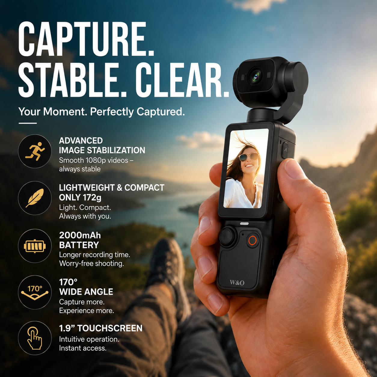 🥳2026 TOP-ANGEBOT🥳💞50.000+ VERKAUFT!📸🖐️ 50% RABATT! Taschen-Kamera mit Klappbildschirm – 1080P, 170° Weitwinkel, Anti-Shake. Leicht, 2000mAh. Dein Reisebegleiter! ✨🎥