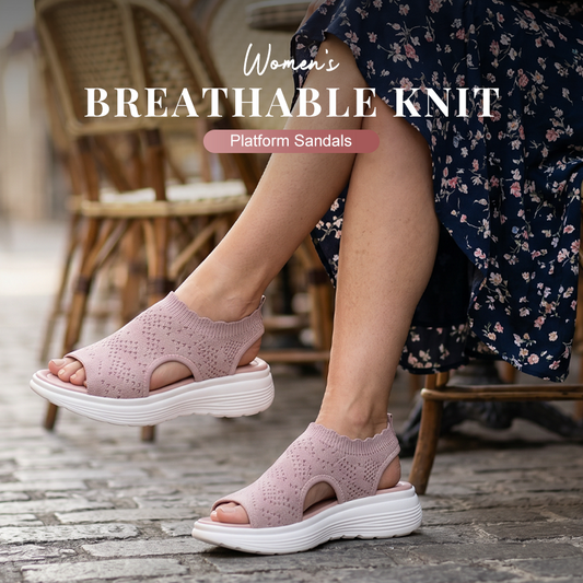 👡🌬️ Women's Breathable Knit Platform Sandals – Lightweight and Soft ✨