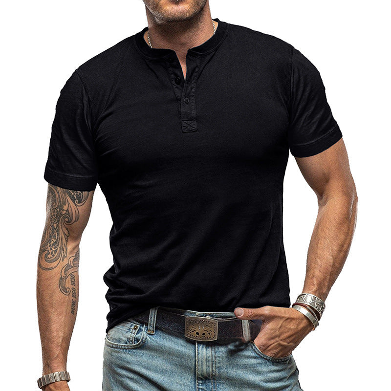 Men's Short Sleeve T-Shirts Basic Top with Button– Comfort, Style, And Versatility👕