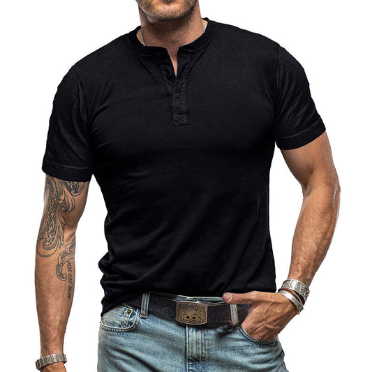 Men's Short Sleeve T-Shirts Basic Top with Button– Comfort, Style, And Versatility👕
