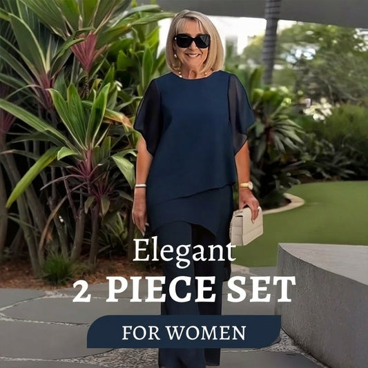🎁New arrival 52% OFF💥Charming Irregular Top & Wide Leg Pants Set