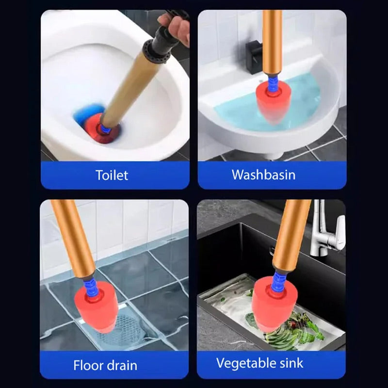 🚽High Pressure Toilet Plunger: Instant Unclogging, No Mess 💪