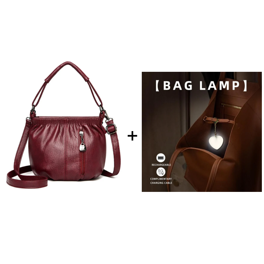 🔥🎁New arrival 50% OFF💥🔥Casual Pleated Bucket Soft Leather Handbag Shoulder Bag