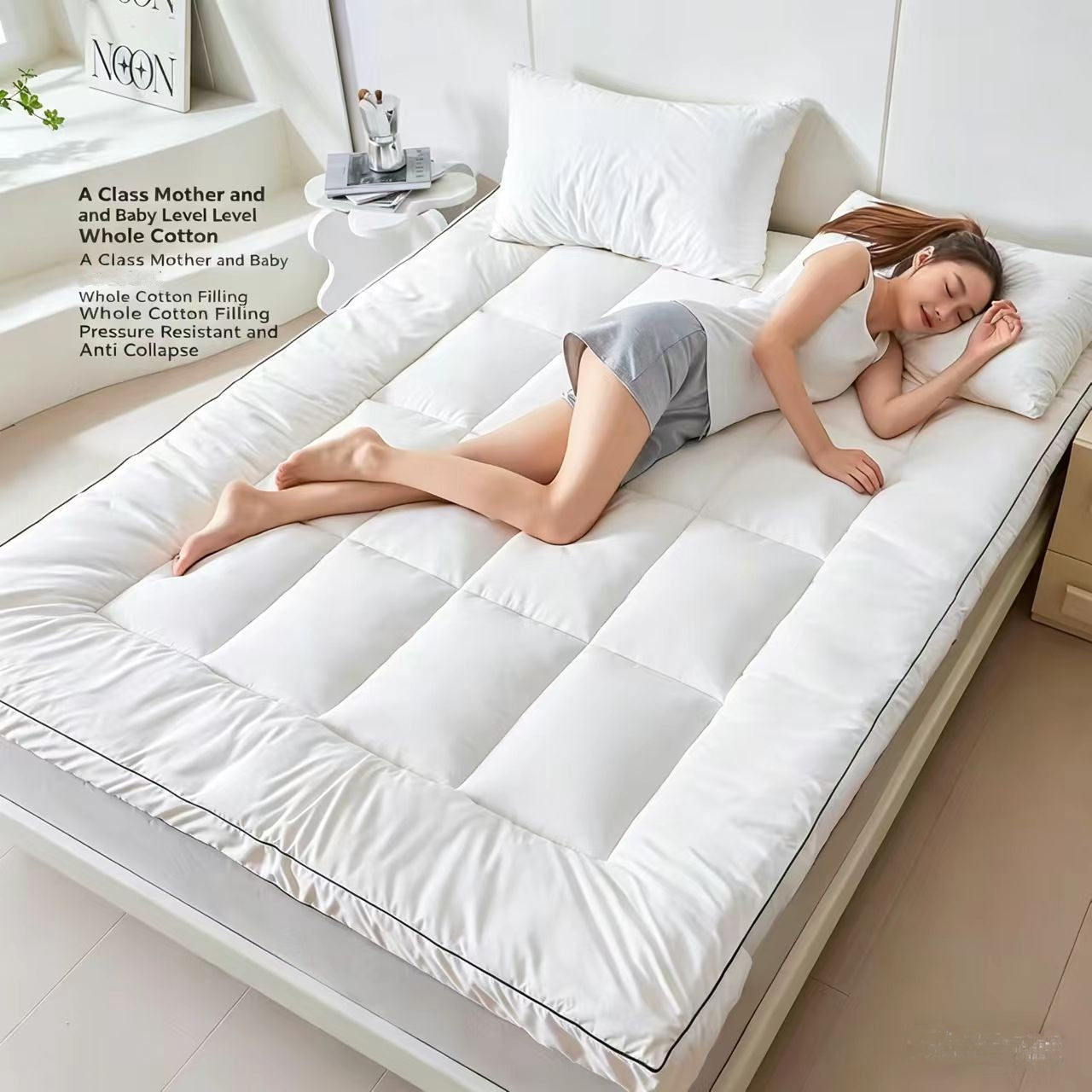 ⏰🔥LIMITED TIME 50% OFF! 💚 Premium Bamboo Viscose Twin Mattress Topper – Extra Thick 1200 GSM Quilted Pillow-Top for Ultimate Back Comfort 🛌🌸