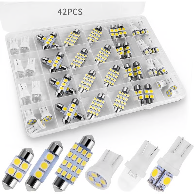 42 Pieces Interior Car Lights💡 Super Bright White Dome Map Tail Cab Lights Bulb Kit Set