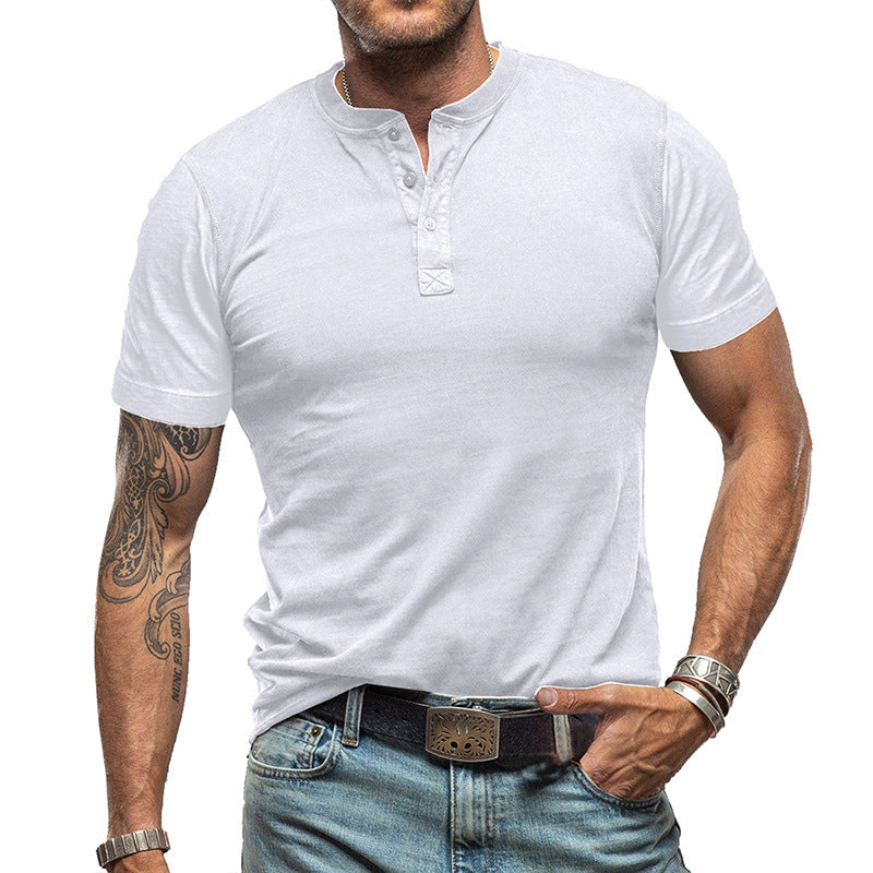 Men's Short Sleeve T-Shirts Basic Top with Button– Comfort, Style, And Versatility👕