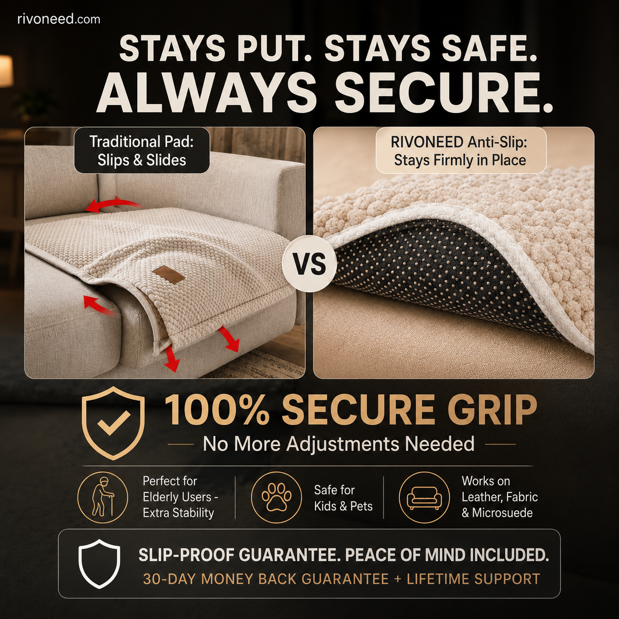 🐶Thickened Non-Slip Sofa Cover – Ultra-Soft, Washable, Scratch-Resistant & Pet-Friendly, 4 Colours 🛋️✨