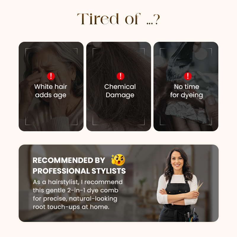 ✨ 2-in-1 Hair Dye Comb for Gray Hair |  Instant Root Touch-Up & Full Coverage 🎄🌟