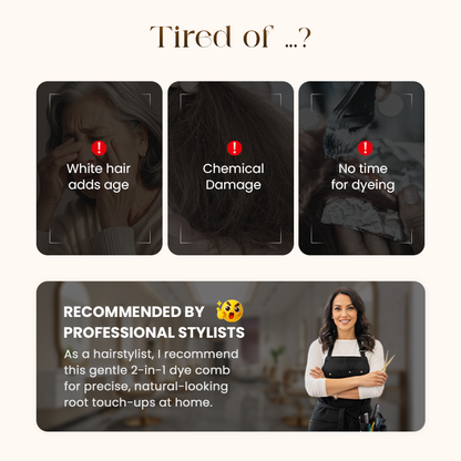 ✨ 2-in-1 Hair Dye Comb for Gray Hair |  Instant Root Touch-Up & Full Coverage 🎄🌟