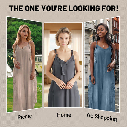 💕Was soll ich morgen anziehen?💃Damen Jumpsuit mit weitem Bein, locker geschnitten und mit Taschen✨ Komfort trifft mühelosen Stil