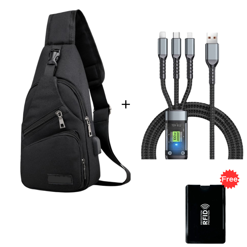 🎒 50% OFF NOW!⛰️ Outdoor Sport Sling Pack – Multifunctional, Durable & USB Port – Urban Commuter Essential 🚴‍♂️