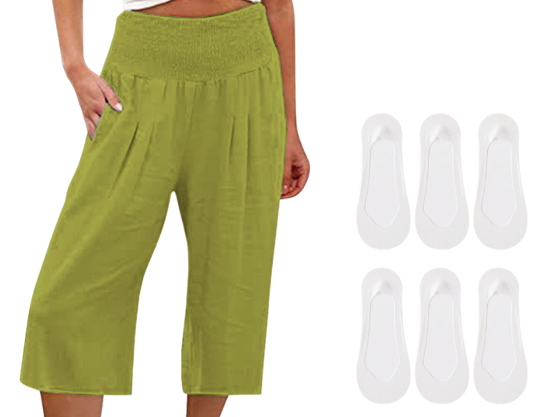 ☀️2026 HOT SALE 50% OFF🌿Lightweight Elastic Waist Crop Pants for Women