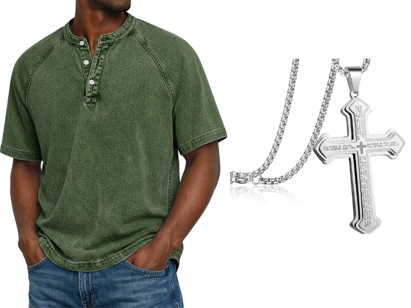 ✨Men's Casual Band Collar Short Sleeve Shirt - Comfortable, Breathable & Effortlessly Stylish