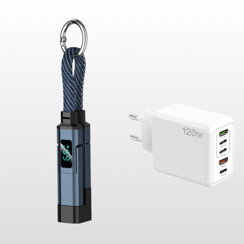 🔥HOT SALE 61% OFF🔥4-in-1 Digital Display Keychain Charging Cable