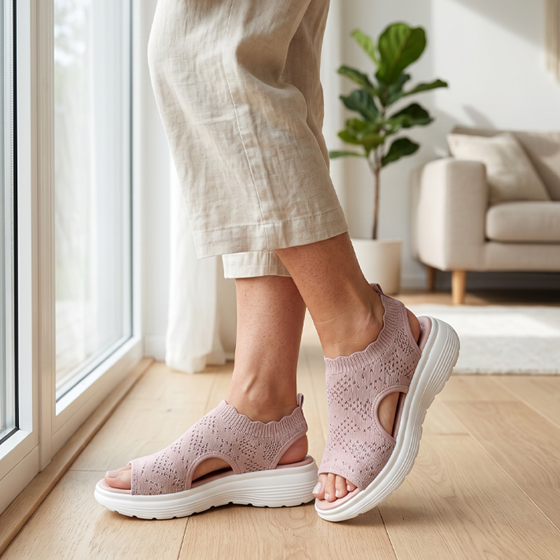 👡🌬️ Women's Breathable Knit Platform Sandals – Lightweight and Soft ✨