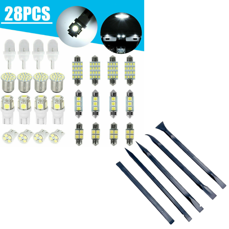 42 Pieces Interior Car Lights💡 Super Bright White Dome Map Tail Cab Lights Bulb Kit Set
