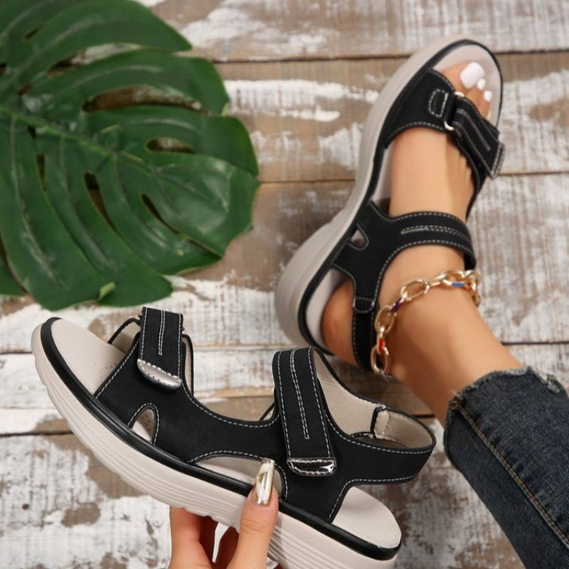 ✨Women’s Wedge Sandals With Hook & Loop Straps – Stylish Height & All-Day Walking Comfort ☀️