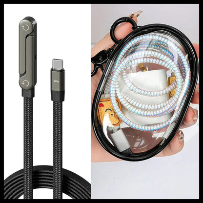 ⏳Limited-time 67% off 🧶2-in-1 ⚡️240w super fast charging📱Invisible Holder Charger Cable with Stand