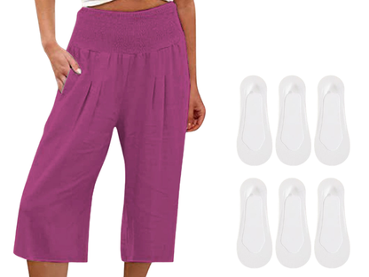 ☀️2026 HOT SALE 50% OFF🌿Lightweight Elastic Waist Crop Pants for Women