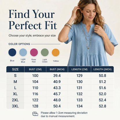 🔥 Nur heute – Bis zu 50% RABATT 👗 Damen lockeres Freizeitkleid mit V-Ausschnitt✨