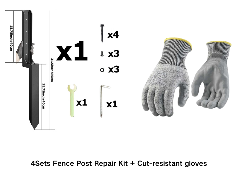 💥✨Limited-time 50% Off ✨ Heavy-Duty Fence Post Repair Kit 🌳Quickly Repair Your Fence 🔧