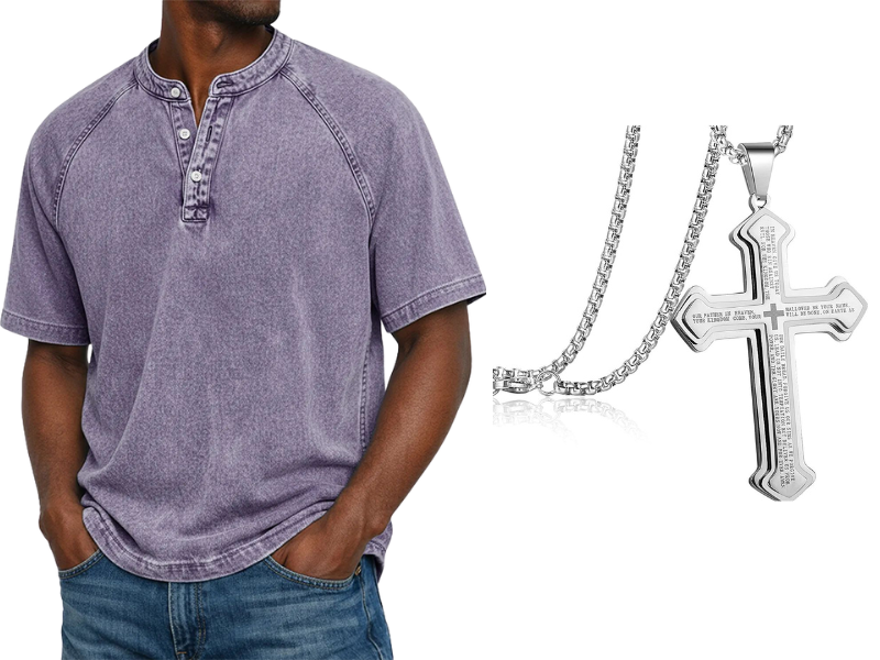 ✨Men's Casual Band Collar Short Sleeve Shirt - Comfortable, Breathable & Effortlessly Stylish