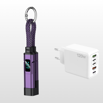 🔥HOT SALE 61% OFF🔥4-in-1 Digital Display Keychain Charging Cable