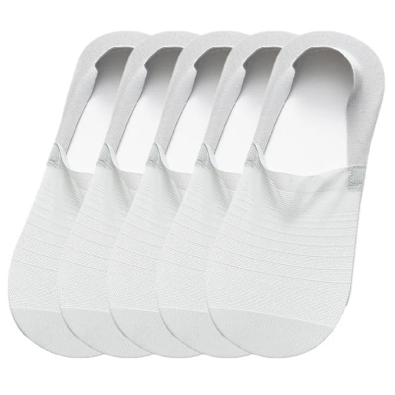 5 Pairs Ice Silk No-Show Socks Set
