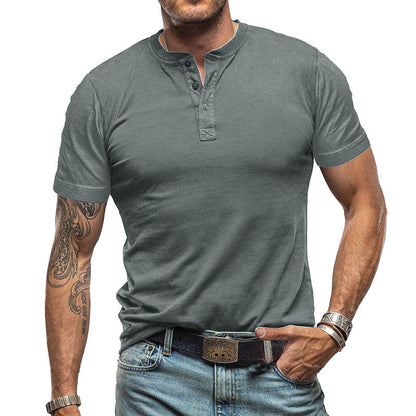 Men's Short Sleeve T-Shirts Basic Top with Button– Comfort, Style, And Versatility👕