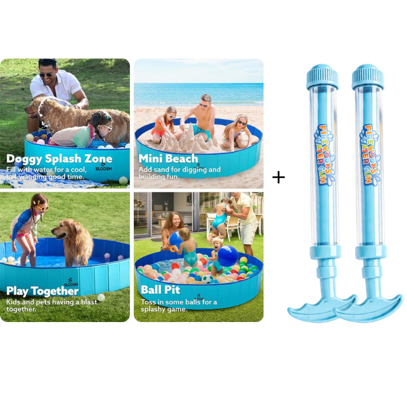 🏡💦Large Foldable Backyard Wading Pool for Whole Family & Pets – Instant Summer Fun For Kids & Year-Round Play 🏖️