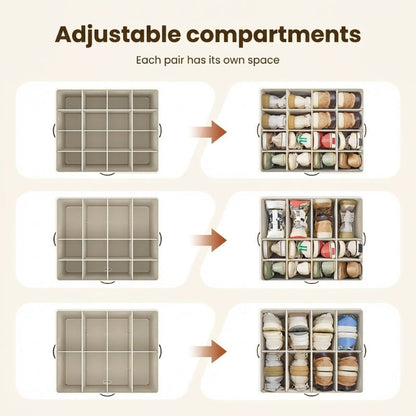 👟 Schuh-Organizer-Aufbewahrungsbox aus Stoff – faltbares Design, großes Fassungsvermögen, staubdicht & atmungsaktiv, platzsparend für Schrank & Schlafzimmer 🧺