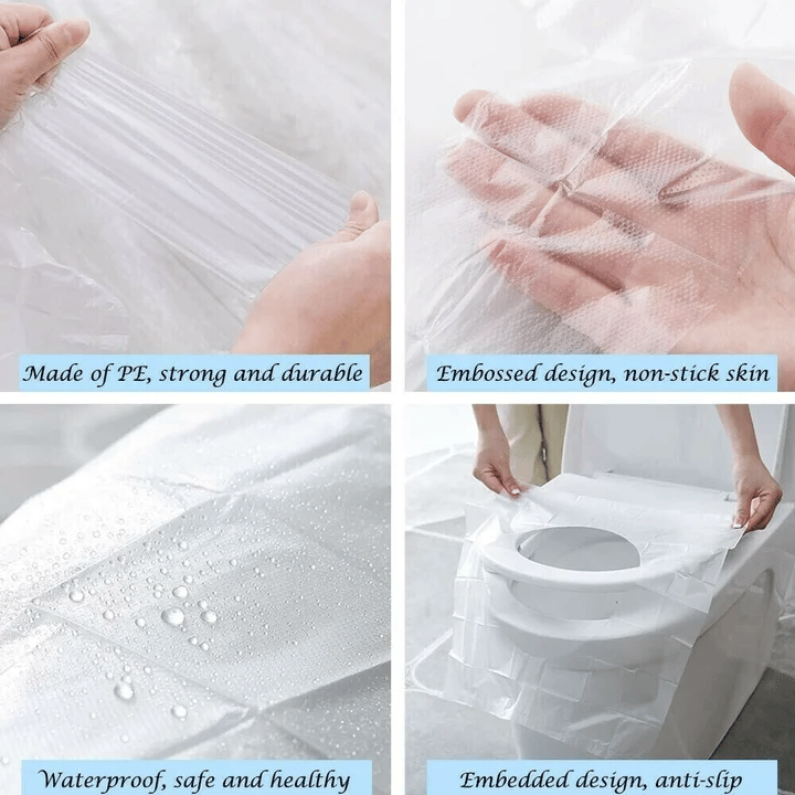 🎁2025 Top-Angebot🎁 - 50% RABATT💥 Einweg-Toilettensitzauflagen aus Plastik - Nie wieder Sorgen vor öffentlichen Toiletten👋