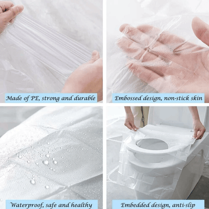 🎁2025 Top-Angebot🎁 - 50% RABATT💥 Einweg-Toilettensitzauflagen aus Plastik - Nie wieder Sorgen vor öffentlichen Toiletten👋