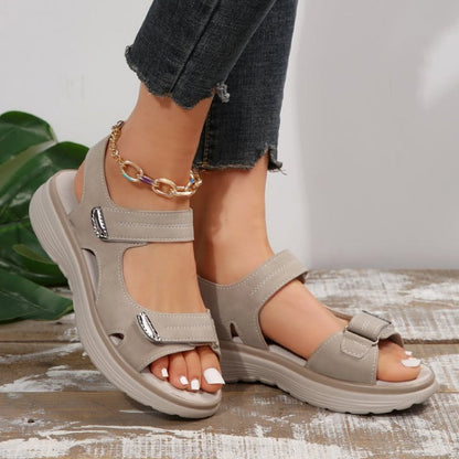 ✨Women’s Wedge Sandals With Hook & Loop Straps – Stylish Height & All-Day Walking Comfort ☀️