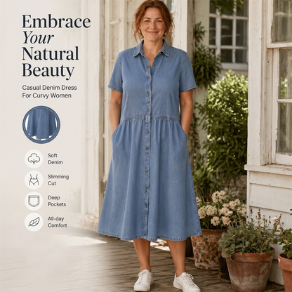 👗Elegantes & lässiges Jeanshemdkleid für Damen – mühelos schick im Alltag ✨