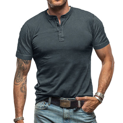 Men's Short Sleeve T-Shirts Basic Top with Button– Comfort, Style, And Versatility👕