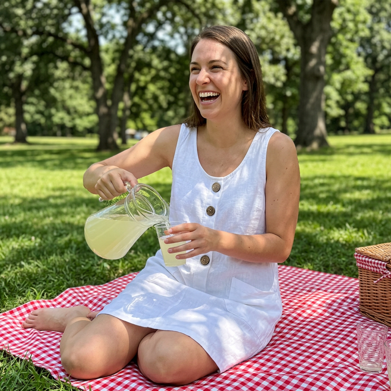 🌸Women's Solid Color U-Neck Sleeveless Cotton Linen Dress - Lightweight, Breezy & Ridiculously Comfy 💛