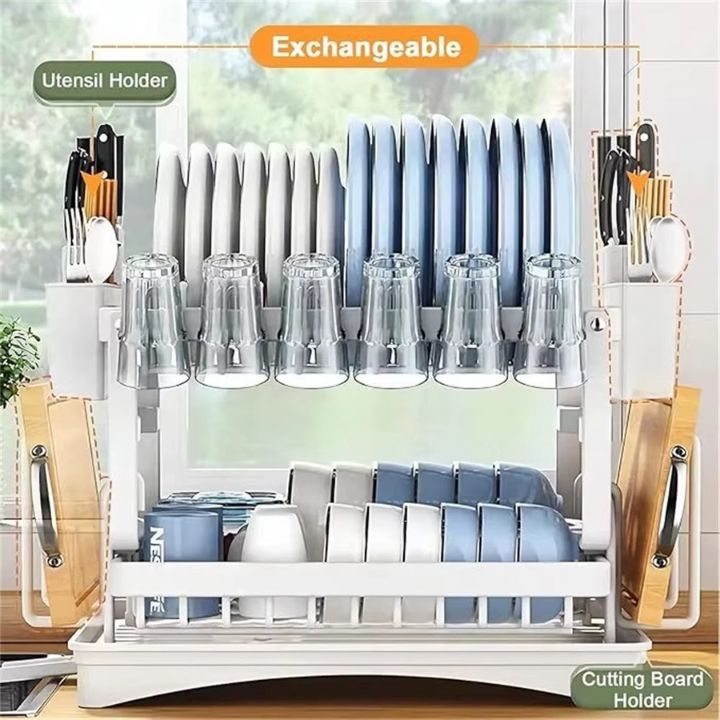 🔥50 % RABATT🔥Hochwertiges Abtropfgestell mit 2 Ebenen🍽️✨ Werten Sie Ihren Küchenstil auf✨