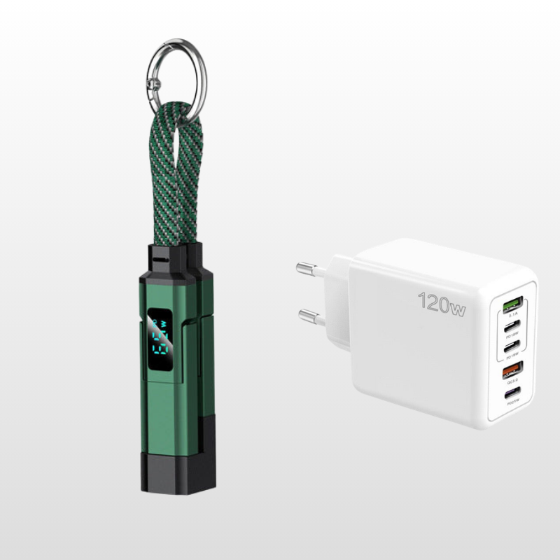 🔥HOT SALE 61% OFF🔥4-in-1 Digital Display Keychain Charging Cable