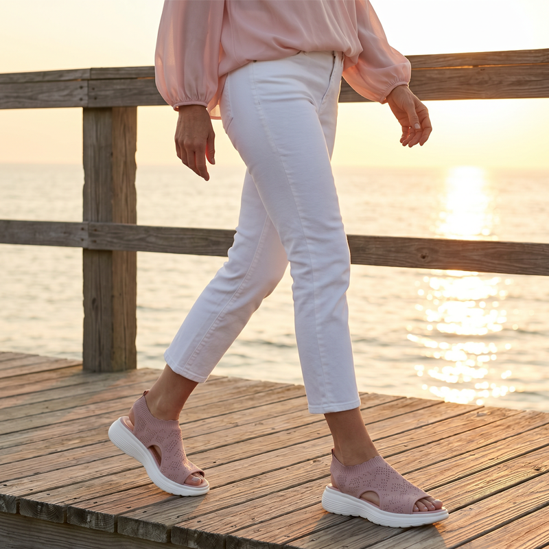 👡🌬️ Women's Breathable Knit Platform Sandals – Lightweight and Soft ✨