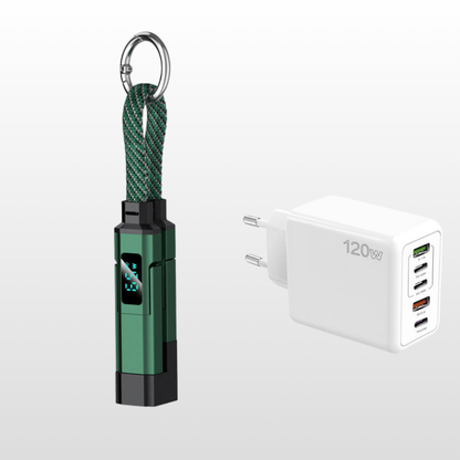 🔥HOT SALE 61% OFF🔥4-in-1 Digital Display Keychain Charging Cable