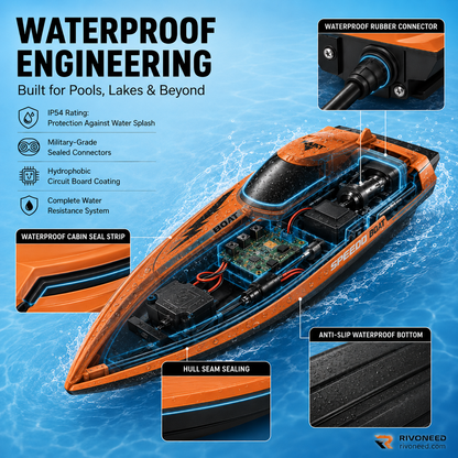 🚤 LIMITED-TIME 50% OFF! ✨ Dual-Motor RC Boat – 2.4GHz, Waterproof, Impact-Resistant 🌊
