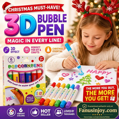 💥Surprise Price: Only £7.99!!🎁🔮Magic Pen – Draw 3D with one stroke!🎄 DIY Bubble Popcorn Drawing Pens& Buy 3 Pay 2 🔥