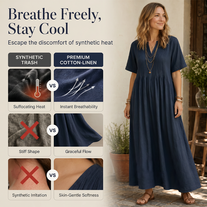 🔥 Nur heute – Bis zu 50% RABATT 👗 Damen lockeres Freizeitkleid mit V-Ausschnitt✨