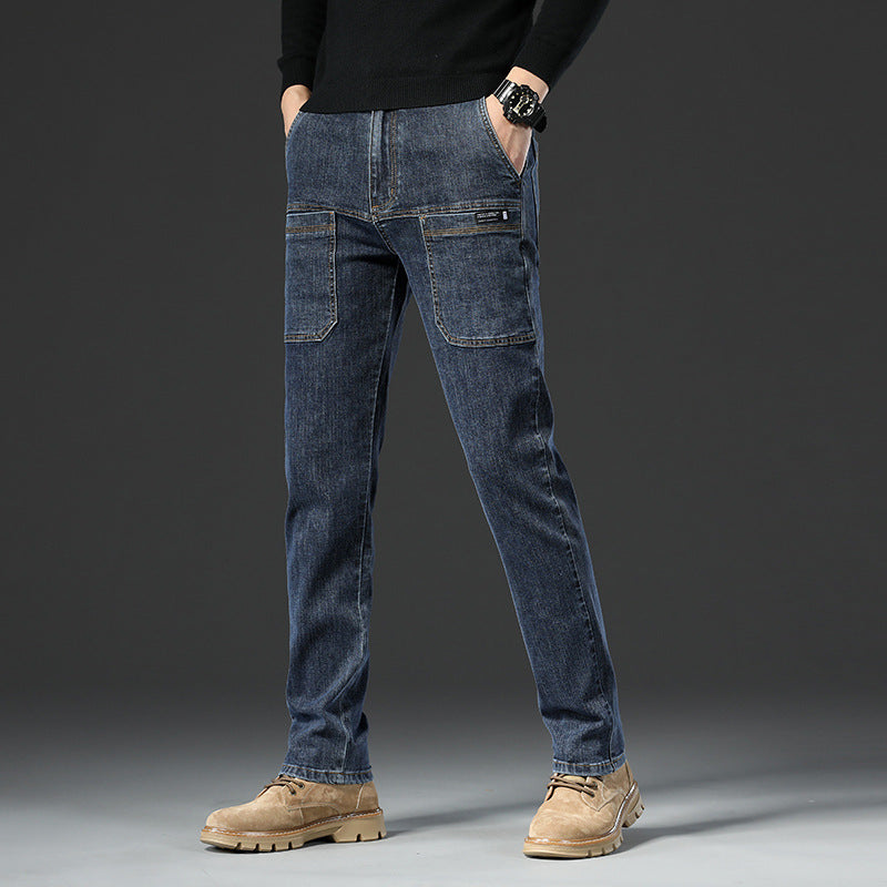🔥 Men’s Slim Fit Jeans with 6 Functional Pockets – Style Meets Utility!