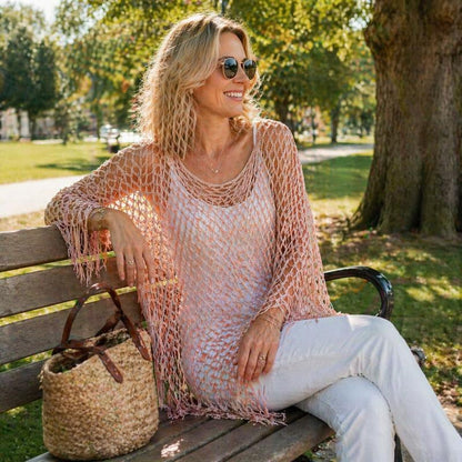 🏆 Sonderpreis letzter Tag 💲12.8! 💐 Sommerliches Metallic Häkel-Cover-Up – leicht, fließend & mühelos stylisches Sommer-Outfit