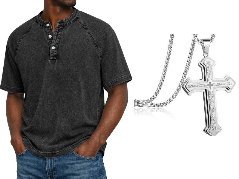 ✨Men's Casual Band Collar Short Sleeve Shirt - Comfortable, Breathable & Effortlessly Stylish