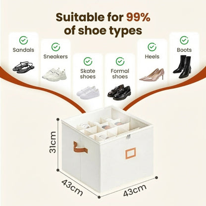 👟 Schuh-Organizer-Aufbewahrungsbox aus Stoff – faltbares Design, großes Fassungsvermögen, staubdicht & atmungsaktiv, platzsparend für Schrank & Schlafzimmer 🧺