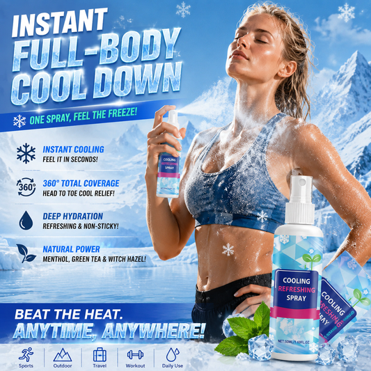 ❄️Instant Cooling Spray For Hot Weather Relief – Natural Peppermint Body Mist✨